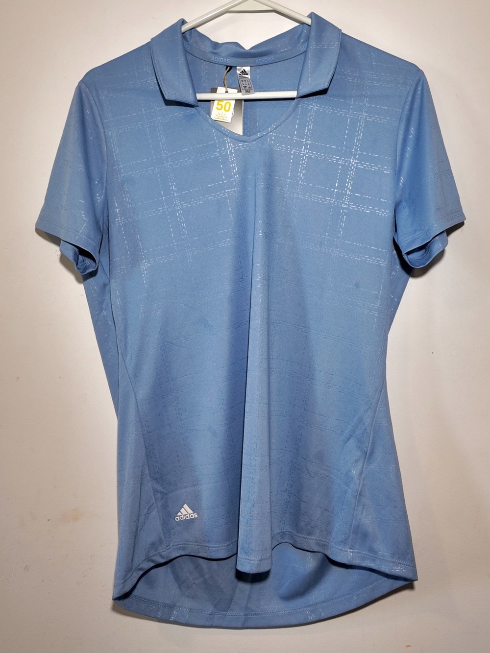 adidas Women's Sky Blue Short-Sleeve Polo Tee